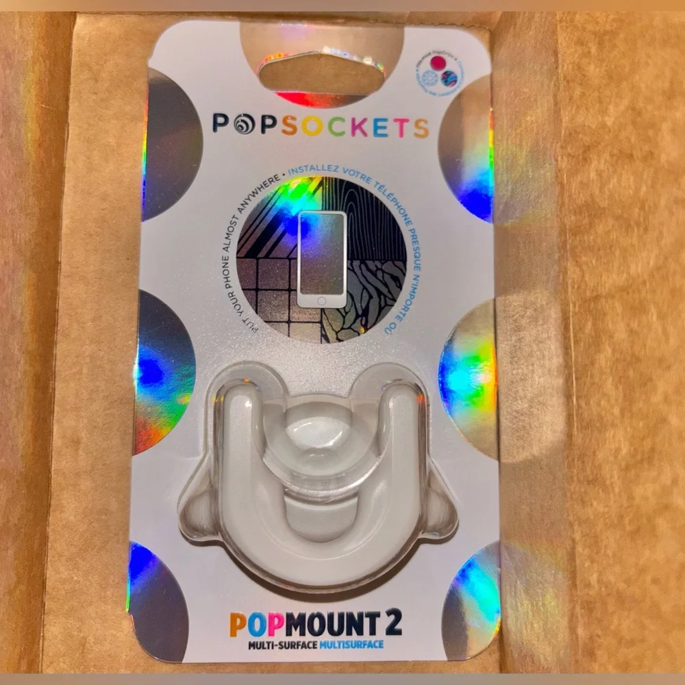 PopSockets PopMount White — Multi-Surface Phone Mount